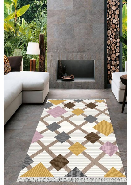 Dijital Baskılı Kaymaz Taban Yıkanabilir Modern Salon Halısı Mutfak Halısı Yolluk VH-HT-1401
