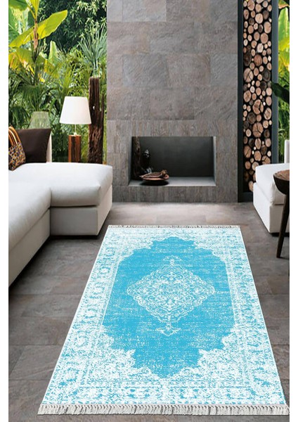 Dijital Baskılı Kaymaz Taban Yıkanabilir Çerçeveli Salon Halısı Mutfak Halısı Yolluk VH-HT-1456