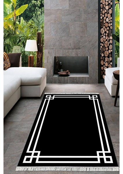 Dijital Baskılı Kaymaz Taban Yıkanabilir Çerçeveli Salon Halısı Mutfak Halısı Yolluk VH-HT-1466