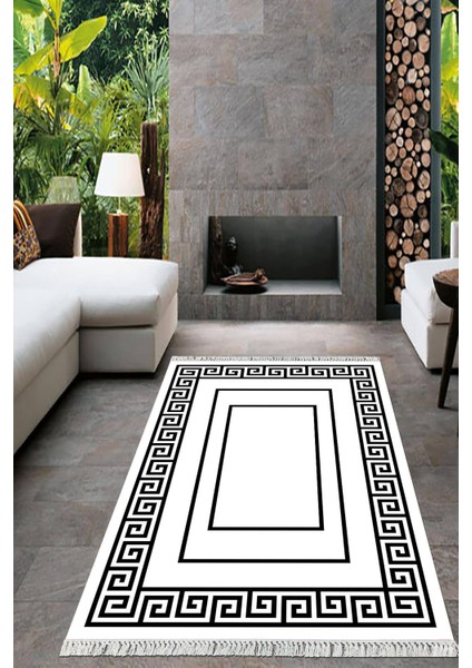 Dijital Baskılı Kaymaz Taban Yıkanabilir Çerçeveli Salon Halısı Mutfak Halısı Yolluk VH-HT-1482