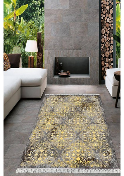 Dijital Baskılı Kaymaz Taban Yıkanabilir Modern Salon Halısı Mutfak Halısı Yolluk VH-HT-377