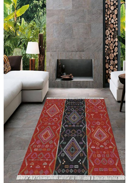 Dijital Baskılı Kaymaz Taban Yıkanabilir Modern Salon Halısı Mutfak Halısı Yolluk VH-HT-119