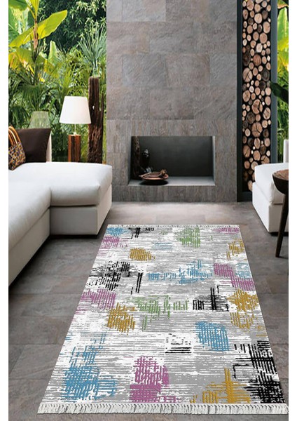 Dijital Baskılı Kaymaz Taban Yıkanabilir Modern Salon Halısı Mutfak Halısı Yolluk VH-HT-105