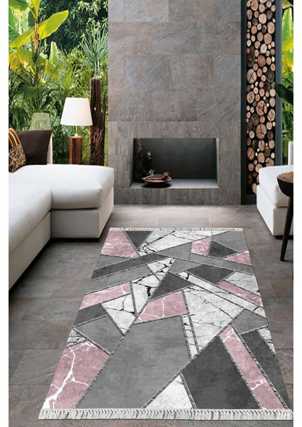 Dijital Baskılı Kaymaz Taban Yıkanabilir Modern Salon Halısı Mutfak Halısı Yolluk VH-HT-166