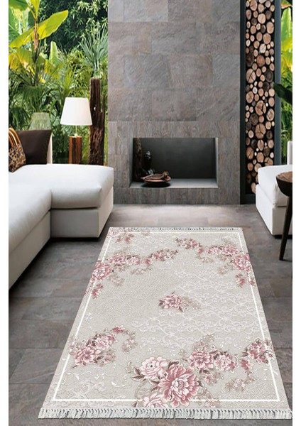 Dijital Baskılı Kaymaz Taban Yıkanabilir Çiçekli Salon Halısı Mutfak Halısı Yolluk VH-HT-294