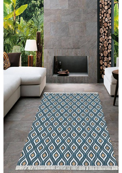 Dijital Baskılı Kaymaz Taban Yıkanabilir Modern Salon Halısı Mutfak Halısı Yolluk VH-HT-407