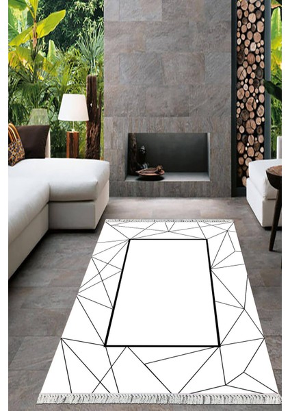 Dijital Baskılı Kaymaz Taban Yıkanabilir Mermer Desen Salon Halısı Mutfak Halısı Yolluk VH-HT-429