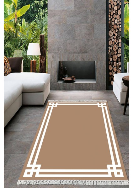 Dijital Baskılı Kaymaz Taban Yıkanabilir Çerçeveli Salon Halısı Mutfak Halısı Yolluk VH-HT-435