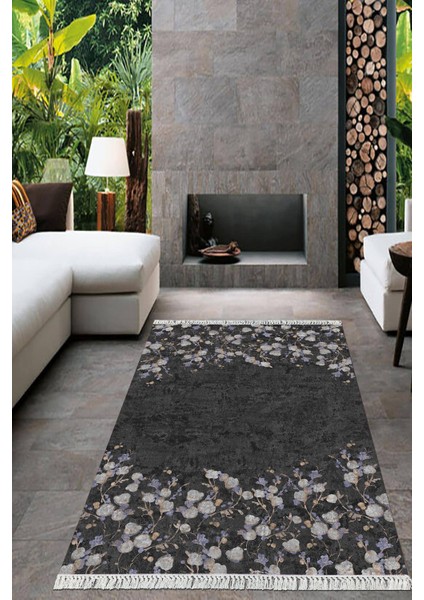 Dijital Baskılı Kaymaz Taban Yıkanabilir Çiçekli Salon Halısı Mutfak Halısı Yolluk VH-HT-457