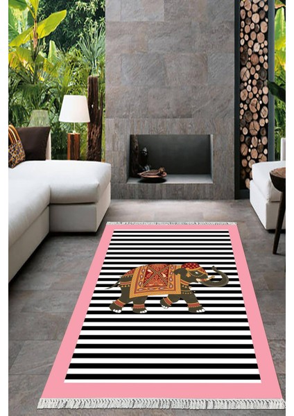 Dijital Baskılı Kaymaz Taban Yıkanabilir Fil Desen Salon Halısı Mutfak Halısı Yolluk VH-HT-607