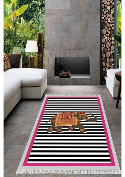 Dijital Baskılı Kaymaz Taban Yıkanabilir Fil Desen Salon Halısı Mutfak Halısı Yolluk VH-HT-610