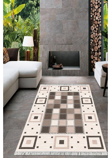 Dijital Baskılı Kaymaz Taban Yıkanabilir Modern Salon Halısı Mutfak Halısı Yolluk VH-HT-569