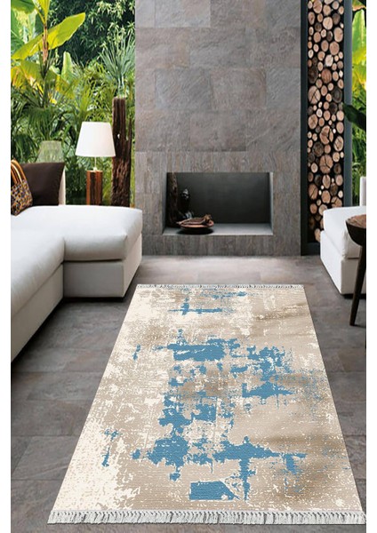 Dijital Baskılı Kaymaz Taban Yıkanabilir Sade Desen Salon Halısı Mutfak Halısı Yolluk VH-HT-642