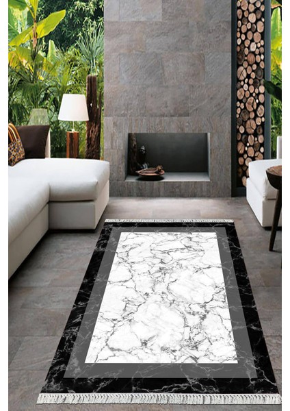 Dijital Baskılı Kaymaz Taban Yıkanabilir Mermer Desen Salon Halısı Mutfak Halısı Yolluk VH-HT-809