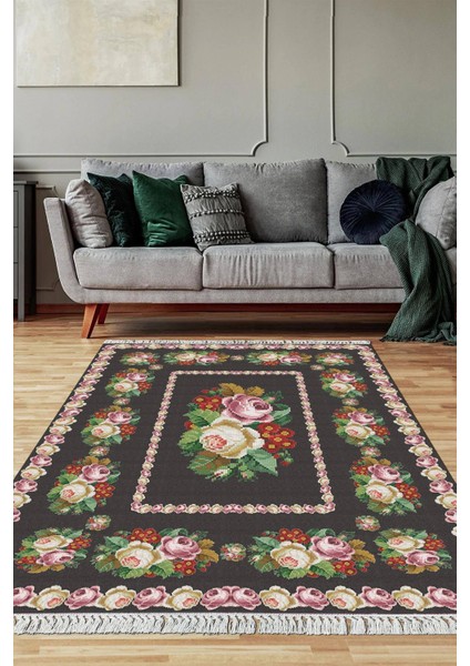 Dijital Baskılı Kaymaz Taban Yıkanabilir Salon Halısı Mutfak Halısı Yolluk VH-SD-402