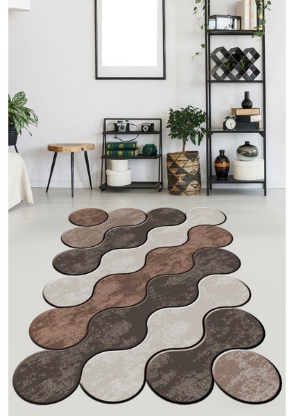 Kaymaz Taban Yıkanabilir Lazer Kesim Salon Halısı Mutfak Halısı Yolluk VHL-HT-1222