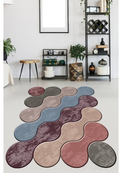 Kaymaz Taban Yıkanabilir Lazer Kesim Salon Halısı Mutfak Halısı Yolluk VHL-HT-876