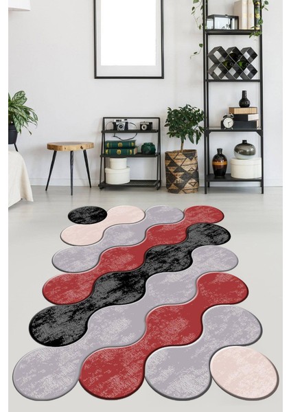 Kaymaz Taban Yıkanabilir Lazer Kesim Salon Halısı Mutfak Halısı Yolluk VHL-HT-877