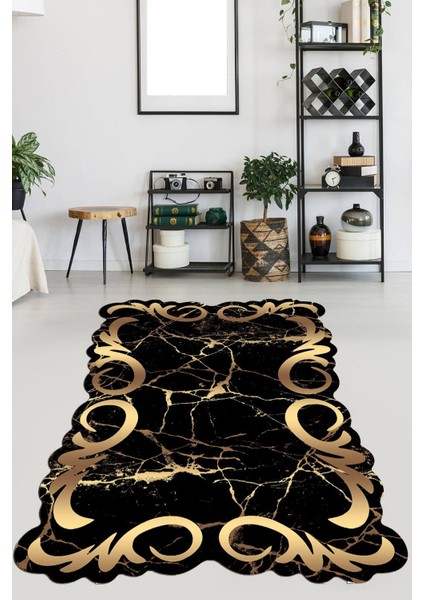 Kaymaz Taban Yıkanabilir Lazer Kesim Salon Halısı Mutfak Halısı Yolluk VHL-SD-773