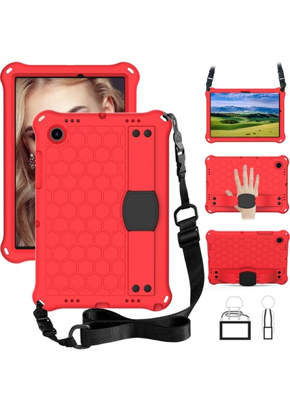 Galaxy Tab A İçin Tablet Kılıfı - Kırmızı - Siyah (Yurt Dışından)