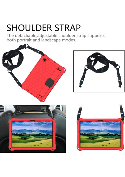Galaxy Tab A İçin Tablet Kılıfı - Kırmızı - Siyah (Yurt Dışından) fırsatları