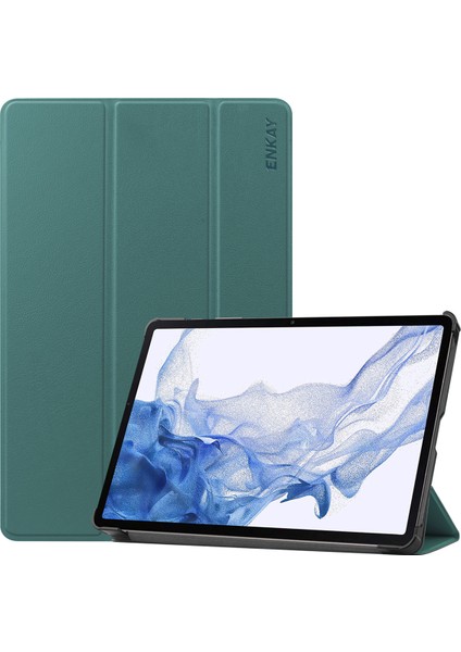 Galaxy Tab S8 İçin Tablet Kılıfı - Koyu Yeşil (Yurt Dışından)