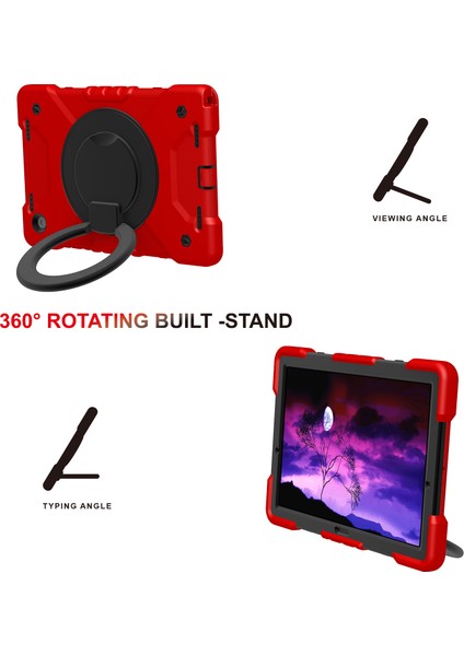 Galaxy Tab A İçin Tablet Kılıfı - Kırmızı - Siyah (Yurt Dışından)
