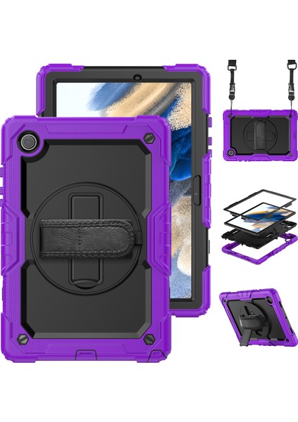 Galaxy Tab A İçin Tablet Kılıfı - Siyah - Mor (Yurt Dışından)