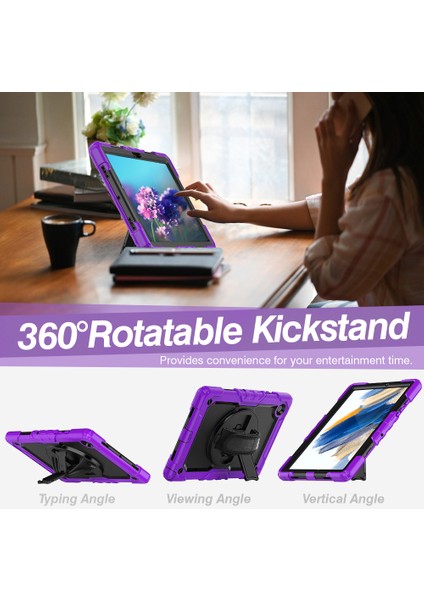 Galaxy Tab A İçin Tablet Kılıfı - Siyah - Mor (Yurt Dışından) fiyatları