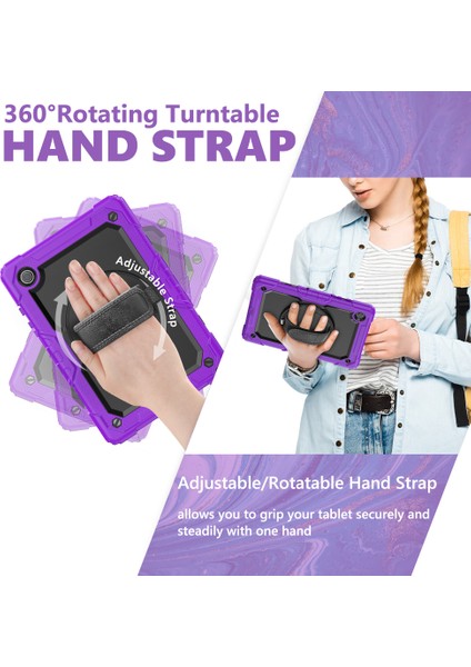 Galaxy Tab A İçin Tablet Kılıfı - Siyah - Mor (Yurt Dışından) indirimleri