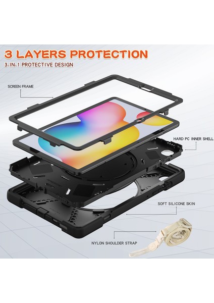 Galaxy Tab S6 Lite İçin Tablet Kılıfı - Siyah (Yurt Dışından) fiyatları