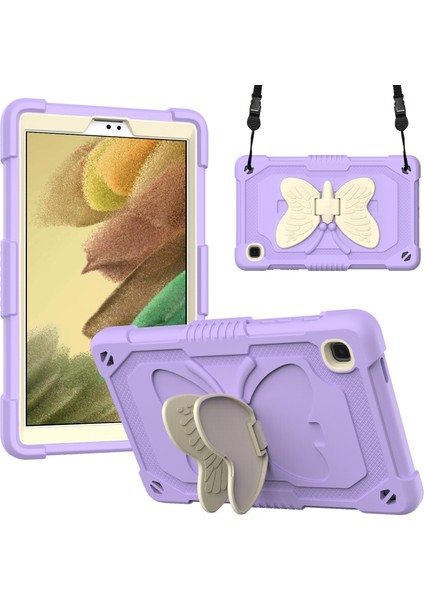 Galaxy Tab A İçin Tablet Kılıfı - Bej - Mor (Yurt Dışından)