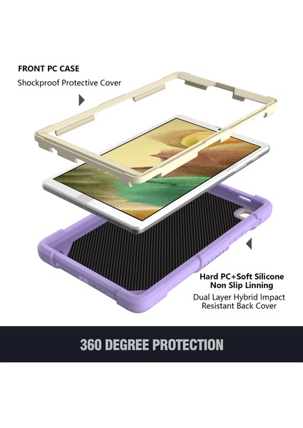 Galaxy Tab A İçin Tablet Kılıfı - Bej - Mor (Yurt Dışından) fiyatları
