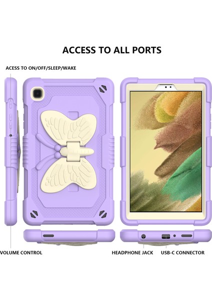 Galaxy Tab A İçin Tablet Kılıfı - Bej - Mor (Yurt Dışından) fırsatları