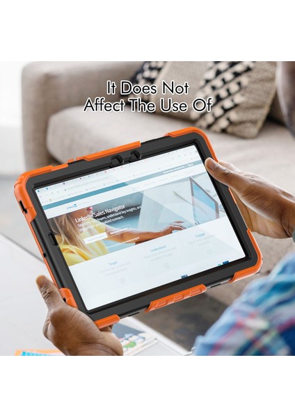 Galaxy Tab S8 İçin Tablet Kılıfı - Siyah - Turuncu (Yurt Dışından) fırsatları