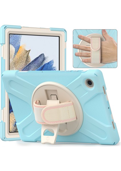 Galaxy Tab A İçin Tablet Kılıfı - Açık Mavi - Beyaz (Yurt Dışından)