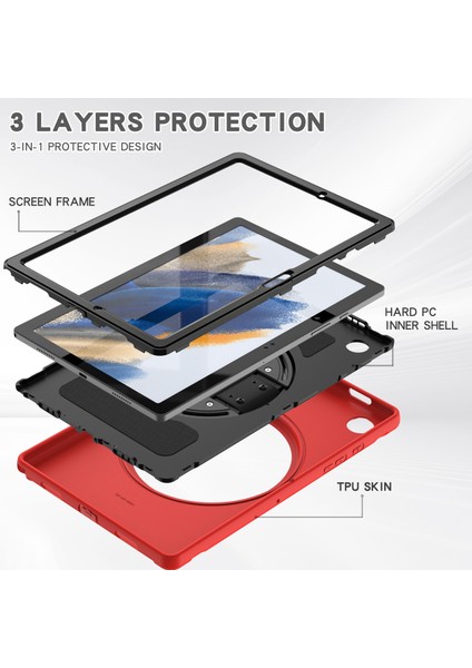 Galaxy Tab A İçin Tablet Kılıfı - Kırmızı (Yurt Dışından)
