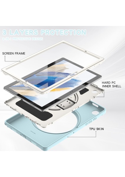Galaxy Tab A İçin Tablet Kılıfı - Açık Mavi - Beyaz (Yurt Dışından) fırsatları