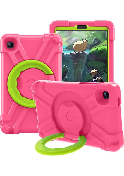 Galaxy Tab A İçin Tablet Kılıfı - Pembe - Yeşil (Yurt Dışından)