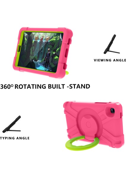 Galaxy Tab A İçin Tablet Kılıfı - Pembe - Yeşil (Yurt Dışından)