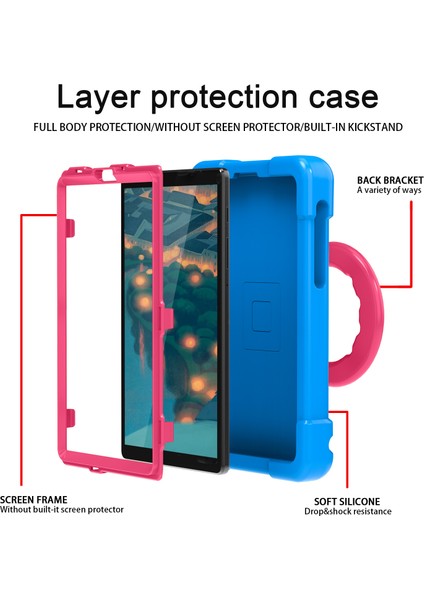 Galaxy Tab A İçin Tablet Kılıfı - Mavi - Pembe (Yurt Dışından) modelleri