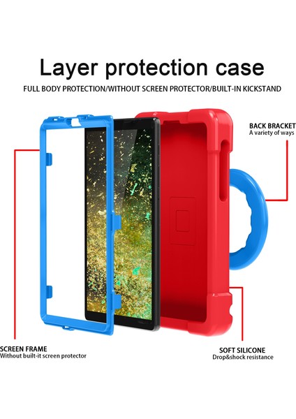 Galaxy Tab A İçin Tablet Kılıfı - Kırmızı - Mavi (Yurt Dışından) modelleri