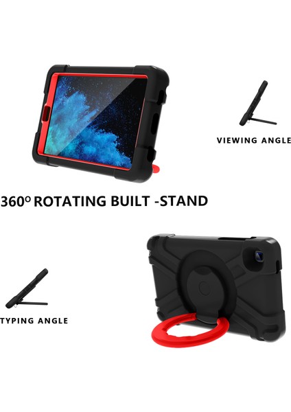 Galaxy Tab A İçin Tablet Kılıfı - Siyah - Kırmızı (Yurt Dışından)