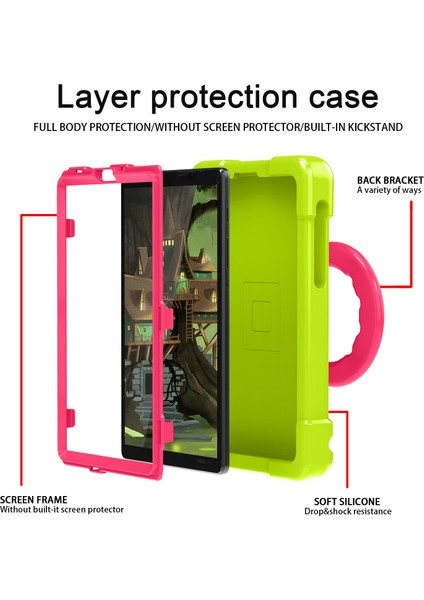 Galaxy Tab A İçin Tablet Kılıfı - Yeşil - Pembe (Yurt Dışından) modelleri