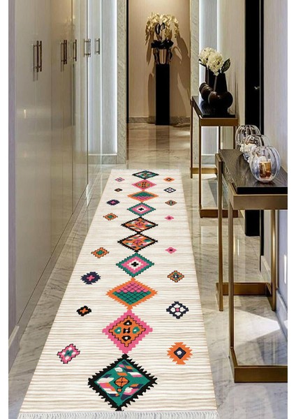 Dijital Baskılı Kaymaz Taban Yıkanabilir Modern Salon Halısı Koridor Halısı Yolluk VHU-HK-142