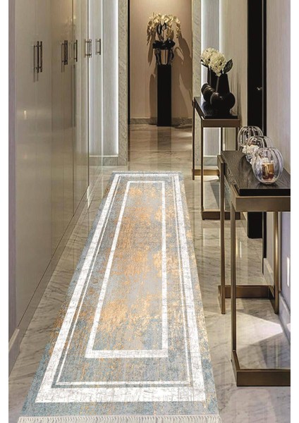 Dijital Baskılı Kaymaz Taban Yıkanabilir Modern Salon Halısı Koridor Halısı Yolluk VHU-HS-260