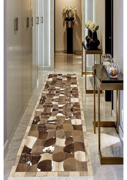 Dijital Baskılı Kaymaz Taban Yıkanabilir Modern Salon Halısı Koridor Halısı Yolluk VHU-HT-1225