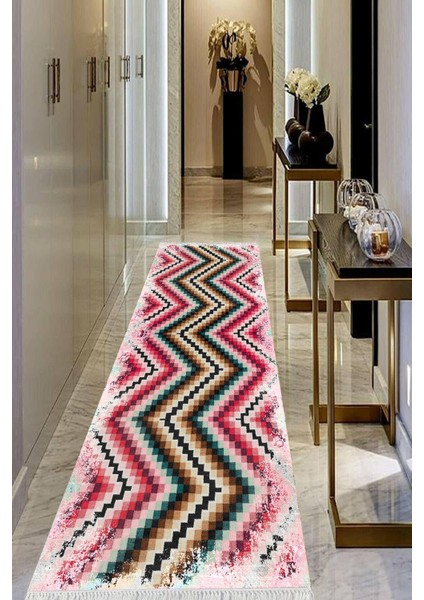 Dijital Baskılı Kaymaz Taban Yıkanabilir Modern Salon Halısı Koridor Halısı Yolluk VHU-HT-114