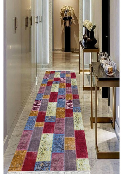 Dijital Baskılı Kaymaz Taban Yıkanabilir Modern Salon Halısı Koridor Halısı Yolluk VHU-HT-679