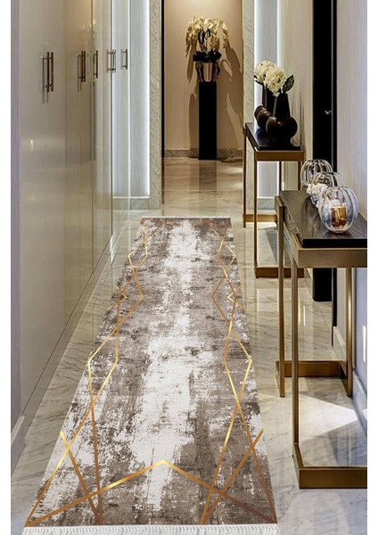 Dijital Baskılı Kaymaz Taban Yıkanabilir Modern Salon Halısı Koridor Halısı Yolluk VHU-HT-695